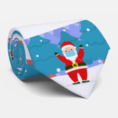 santa claus covid merry kerst gezichtsmasker stropdas (Opgerold)