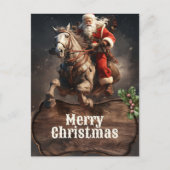 Santa Claus Cowboy Kunst Briefkaart (Voorkant)