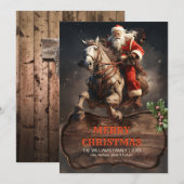 Santa Claus Cowboy Kunst Kaart (Voorkant / Achterkant)