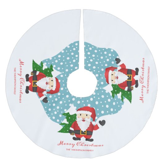 Santa Claus Custom Family Name Merry Kerstry Kerstboom Rok (Voorkant)