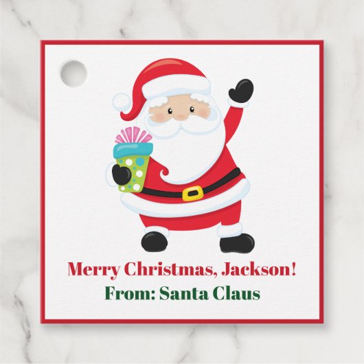 Santa Claus Custom Kinder kerstcadeau Bedankjes Labels (Voorkant)
