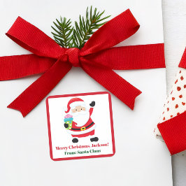 Santa Claus Custom Kinder kerstcadeau Vierkante Sticker