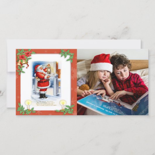  Santa Claus Custom Photo Feestdagenkaart (Voorkant)