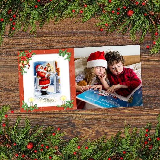  Santa Claus Custom Photo Feestdagenkaart