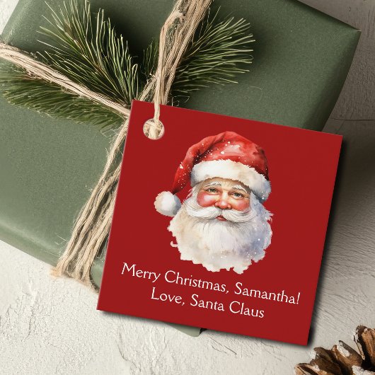 Santa Claus Custom Rode Kinder Kerstfeest Bedankjes Labels