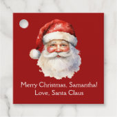 Santa Claus Custom Rode Kinder Kerstfeest Bedankjes Labels (Voorkant)