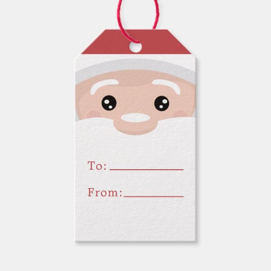 Santa Claus Cute Modern Kerstmis op maat Cadeaulabel (Voorkant)