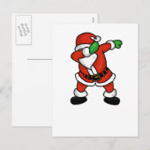 Santa Claus dab dance kerst T-shirt Feestdagenkaart (Voorkant / Achterkant)