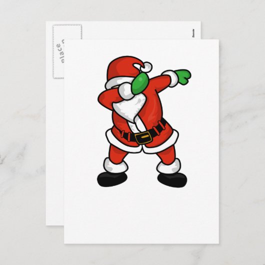 Santa Claus dab dance kerst T-shirt Feestdagenkaart (Voorkant / Achterkant)
