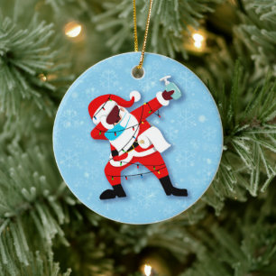 Santa Claus Dabbing kerstviid Keramisch Ornament