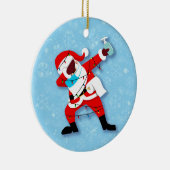 Santa Claus Dabbing kerstviid Keramisch Ornament (Rechts)