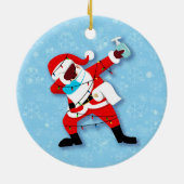 Santa Claus Dabbing kerstviid Keramisch Ornament (Achterkant)