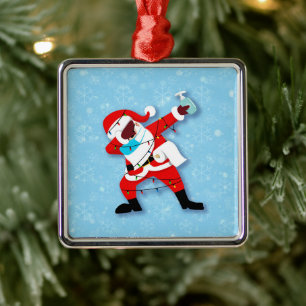 Santa Claus Dabbing kerstviid Metalen Ornament