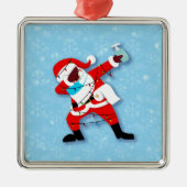 Santa Claus Dabbing kerstviid Metalen Ornament (Voorkant)