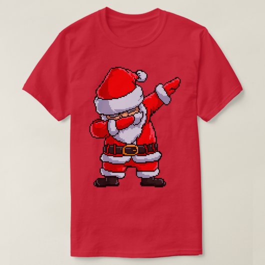 Santa Claus Dabbing Pixel Art Kerstmis Dance T-shirt (Design voorkant)