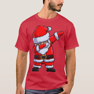 Santa Claus Dabbing Pixel Art Kerstmis Dance T-shirt
