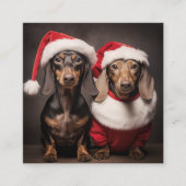 Santa Claus Dachshund Twins Informatiekaartje (Voorkant)