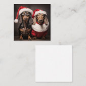 Santa Claus Dachshund Twins Informatiekaartje (Voorkant / Achterkant)