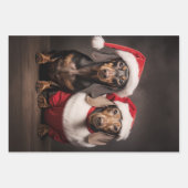 Santa Claus Dachshund Twins Inpakpapier Vel (Voorkant 2)