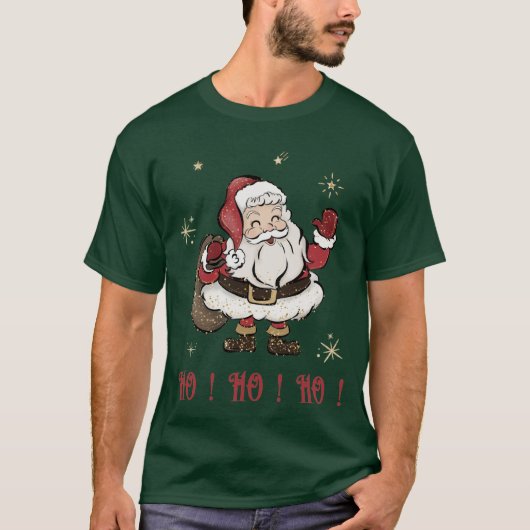 Santa Claus Deep Forest T-Shirt (Voorkant)