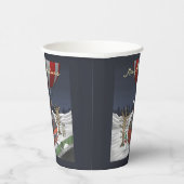 Santa Claus delivers Christmas presents Papieren Bekers (Rechts)