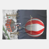 Santa Claus delivers Christmas presents Theedoek (Horizontaal)