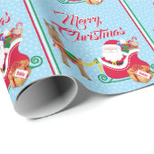 Santa Claus Delivery Add Name Reindeer Snow Cadeaupapier (Rol Hoek)
