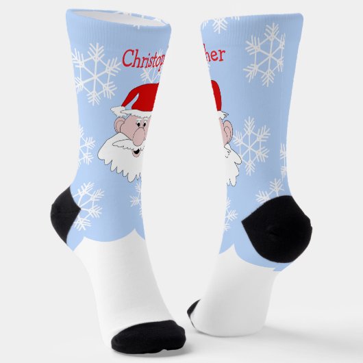 Santa Claus Design Christmas Sokken (Gebogen)