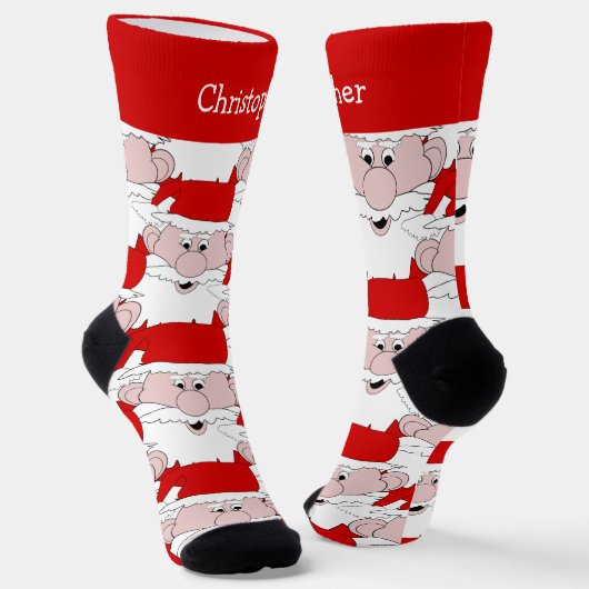 Santa Claus Design Christmas Sokken (Gebogen)