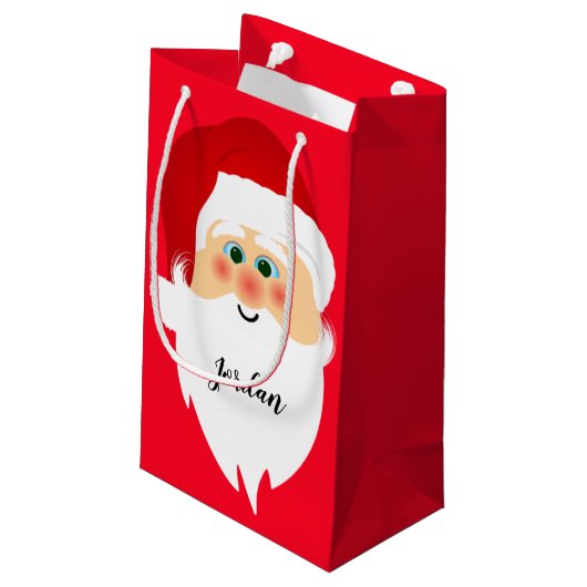 Santa Claus Design Gift Bag Klein Cadeauzakje (Achterkant Gekanteld)