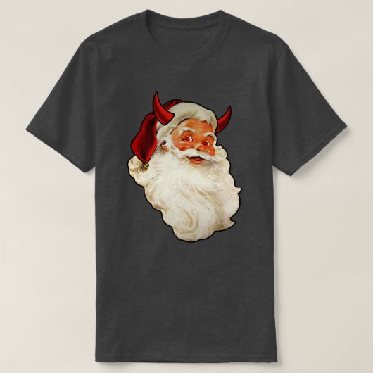 Santa Claus Devil Satan Horns Funny Gift T-shirt (Design voorkant)