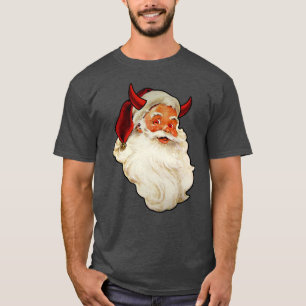 Santa Claus Devil Satan Horns Funny Gift T-shirt