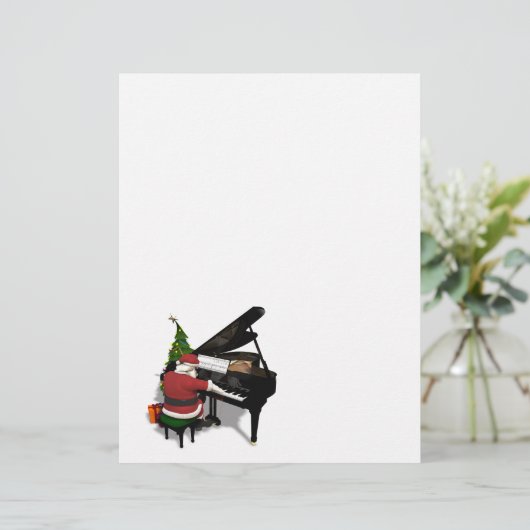 Santa Claus die Piano afspeelt (Staand voorkant)