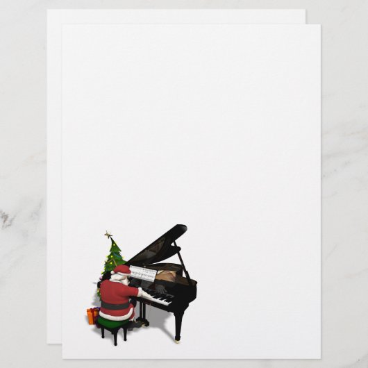 Santa Claus die Piano afspeelt (Voorkant / Achterkant)