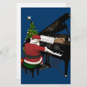 Santa Claus die Piano afspeelt Briefpapier (Voorkant / Achterkant)