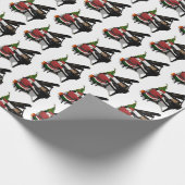 Santa Claus die Piano afspeelt Cadeaupapier (Hoek)