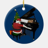 Santa Claus die Piano afspeelt Keramisch Ornament (Achterkant)
