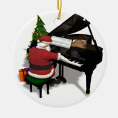 Santa Claus die Piano afspeelt Keramisch Ornament (Voorkant)