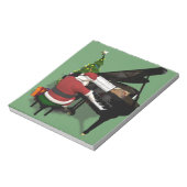 Santa Claus die Piano afspeelt Notitieblok (Linkerzijde)