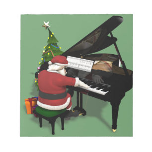 Santa Claus die Piano afspeelt Notitieblok