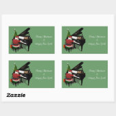 Santa Claus die Piano afspeelt Rechthoekige Sticker (Vel)