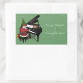 Santa Claus die Piano afspeelt Rechthoekige Sticker (Tas)