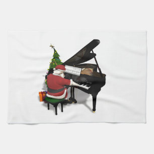 Santa Claus die Piano afspeelt Theedoek
