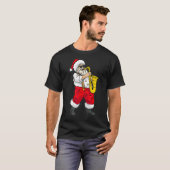 Santa Claus die Saxophone speelt T-shirt (Voorkant volledig)