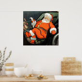 Santa Claus die zijn lijst controleert 1904 Poster (Keuken)