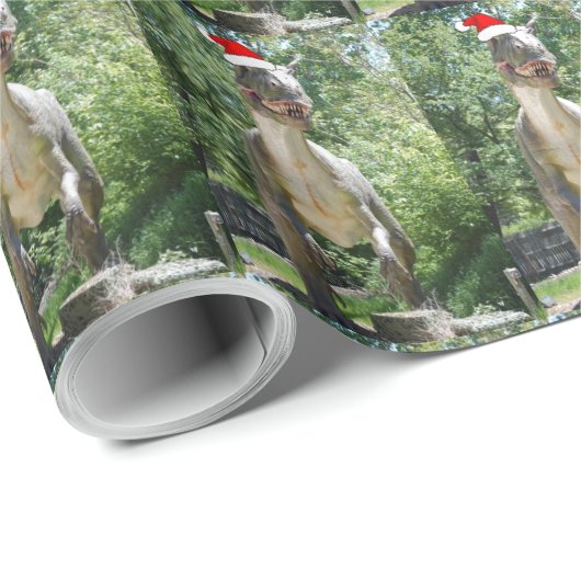 Santa Claus Dinosaur Cadeaupapier (Rol Hoek)