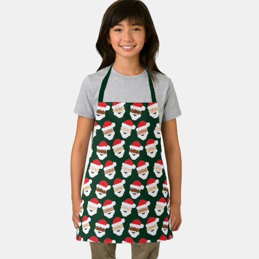 Santa Claus Divers Groene Rode Cartoon Kerst Schort (Insitu)