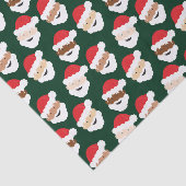 Santa Claus Divers Rood Groene Huid Tone Kerstmis Tissuepapier (Detail)