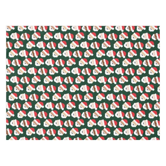 Santa Claus Diverse Red Green Skin Tone Kerstmis Tafelkleed (Voorkant (Horizontaal))