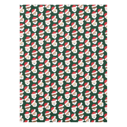 Santa Claus Diverse Red Green Skin Tone Kerstmis Tafelkleed (Voorkant)